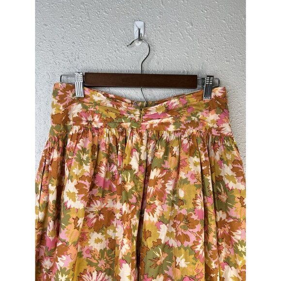 Zimmermann Twist Waist Skirt In Colorful Floral Midi Size 1 | US 6 - Picture 8 of 13
